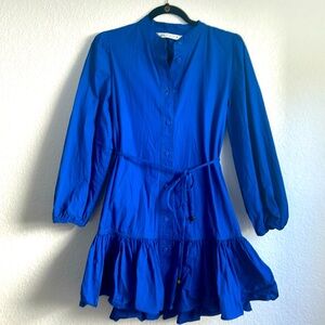 Zara Blue Cotton Tea Dress